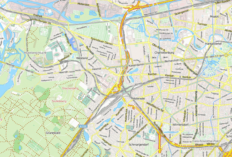 Funkturm-Stadtplan mit Luftansicht und Unterkünften von Berlin