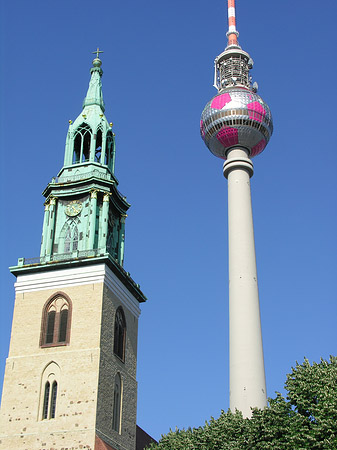 Foto Fernsehturm und Marienkirche - Berlin