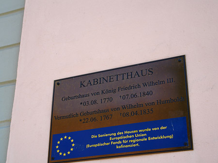 Schild am Kabinetthaus - Brandenburg (Potsdam)